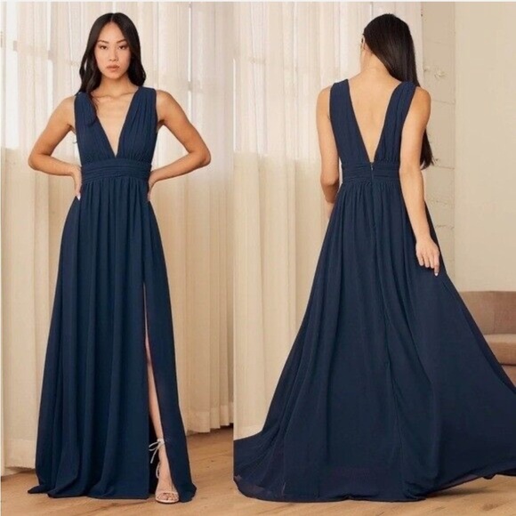 NWT Lulus Heavenly Hues Maxi Dress in Navy Blue Size XS - Picture 1 of 13